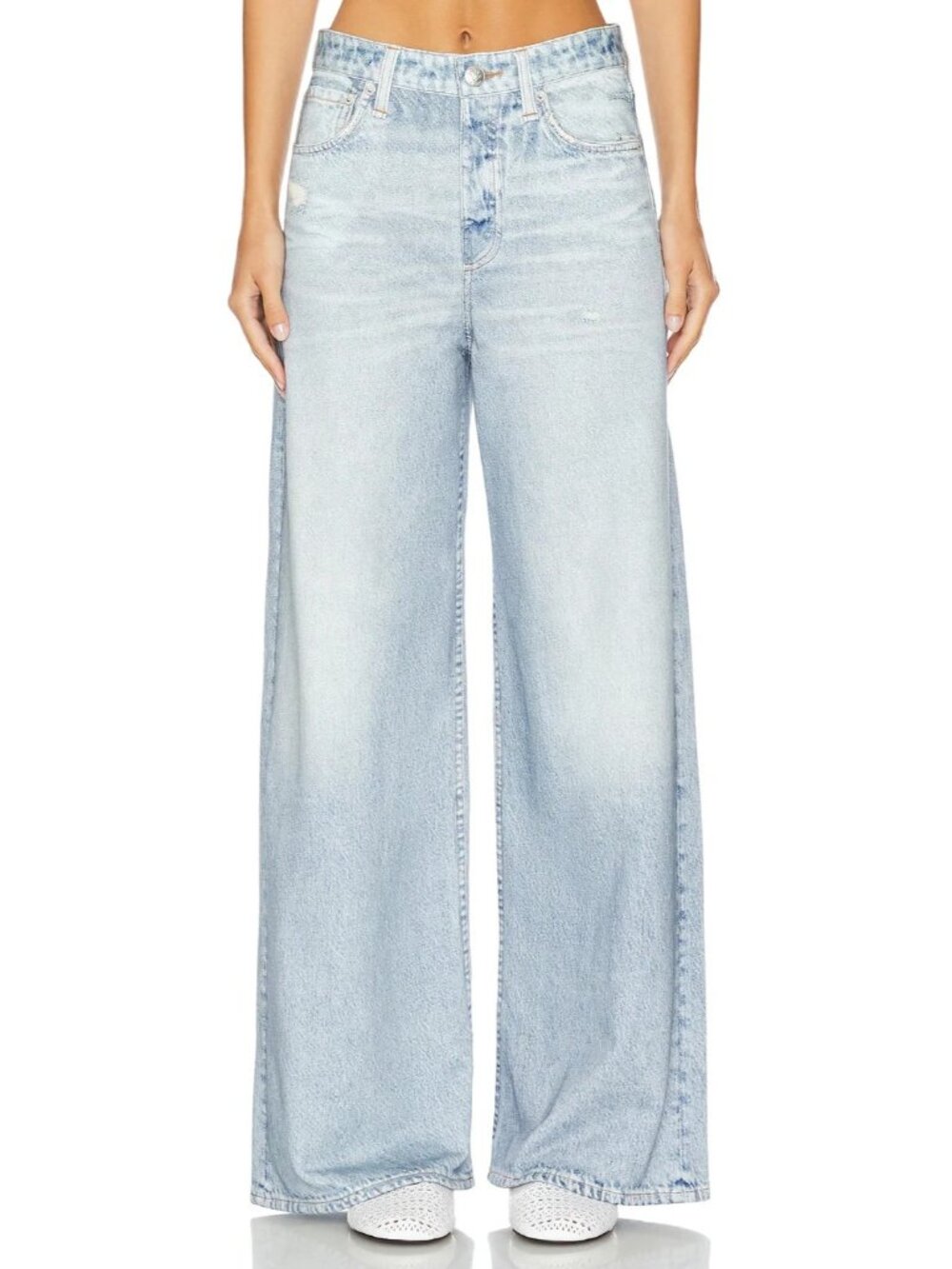 NWT rag & bone Miramar Sofie Ankle in Meadow Wide Leg Faux Jean Sweat Pants 27